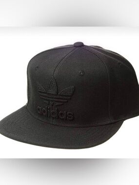 adidas Black Embroidered Trefoil Cap